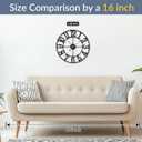 LEIKE Arabic Numeral Wall Clock 16IN Battery Operated Black, Silent Non Ticking, Wall Clocks for Living Room Decor, Small Classic for School, Office, Home, Kitchen, Bedroom