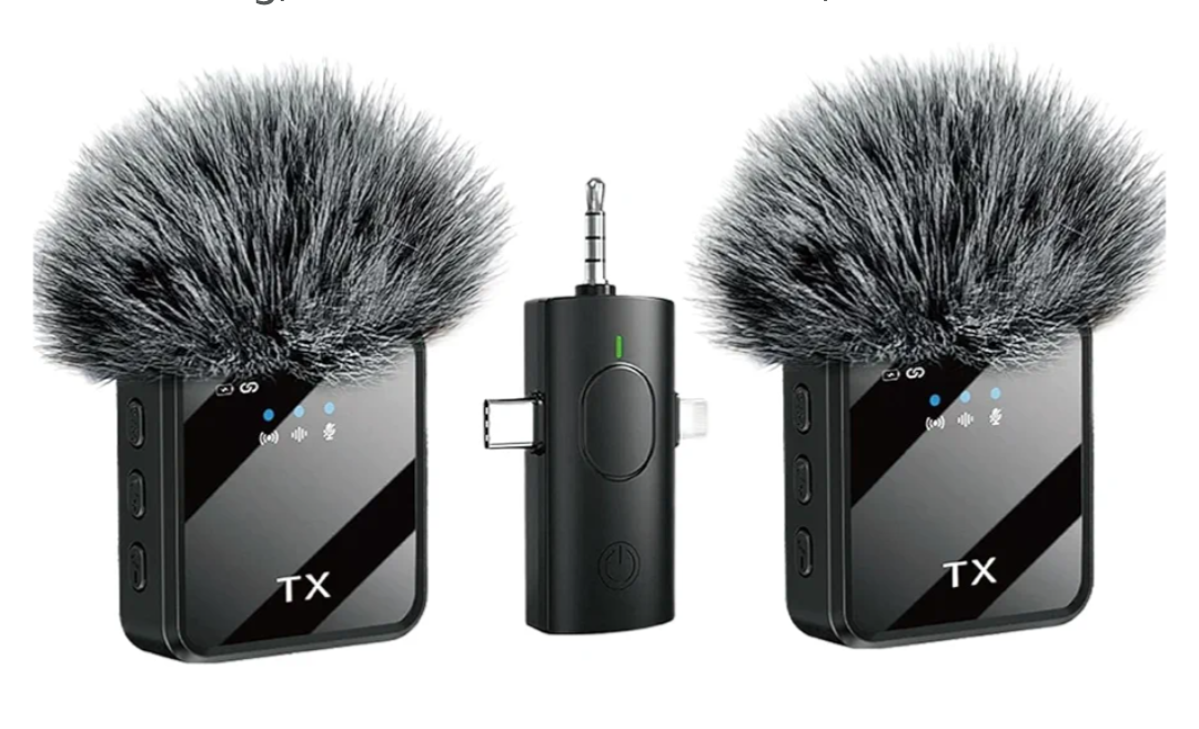 Wireless Microphones, 3 IN 1 Lavalier Microphone with Noise Cancellation 3.5 mm Microphone 2 Pack Mini LED Display Mic for Interview, ASMR, Video and Podcasting, MUSICAL INSTRUMENTS, Mounts