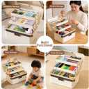 3-Layer Plastic Tackle Lock Box Organizers Storage, Portable Folding Sewing Box with Handle Dividers, Multipurpose Case for Sewing, Art Supplies, Medicine Lock Boxes, Tools Lock Organizer