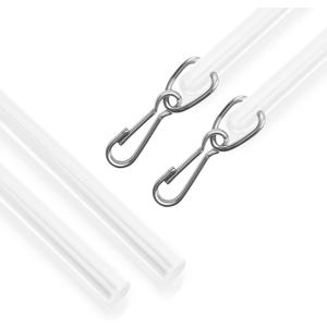 Amazing Drapery Hardware Clear Acrylic Drapery Wand, 48-Inches, 2 Pack - Invisible & Sturdy Curtain Pull Rod - UV-Resistant - Ideal for High Hanging Drapes & Heavy Curtains in Homes & Offices