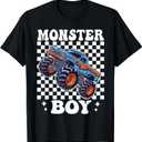 Monster Truck Boy Family Matching Monster Trucks Birthday T-Shirt, S