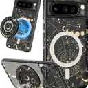 Cute for Google Pixel 8 Pro Case - Compatible with Magsafe Magnetic Ring Holder Stand Kickstand for Women Girls Girly Funny Fashion Pretty TPU Phone Covers Constellation Design