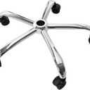 Frassie Office Chair Base Replacement with Wheels, Heavy Duty 2500LBS Metal Stool Chair Base, 28 inch Universal Desk Chair Base Replacement Part, Silver