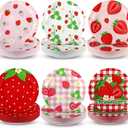60 Pcs Strawberry Paper Plates 7 Inches Fruit Disposable Dinner Round Plates for Strawberry Theme Birthday Party Summer Fruit Party Decoration Supplies