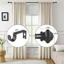 Curtain Rods for Windows 2 Pack 36-48 inch, 5/8 inch Matte Black Curtain Rod with Brackets Adjustable by Splicing for Bedroom Kitchen Study Living Room