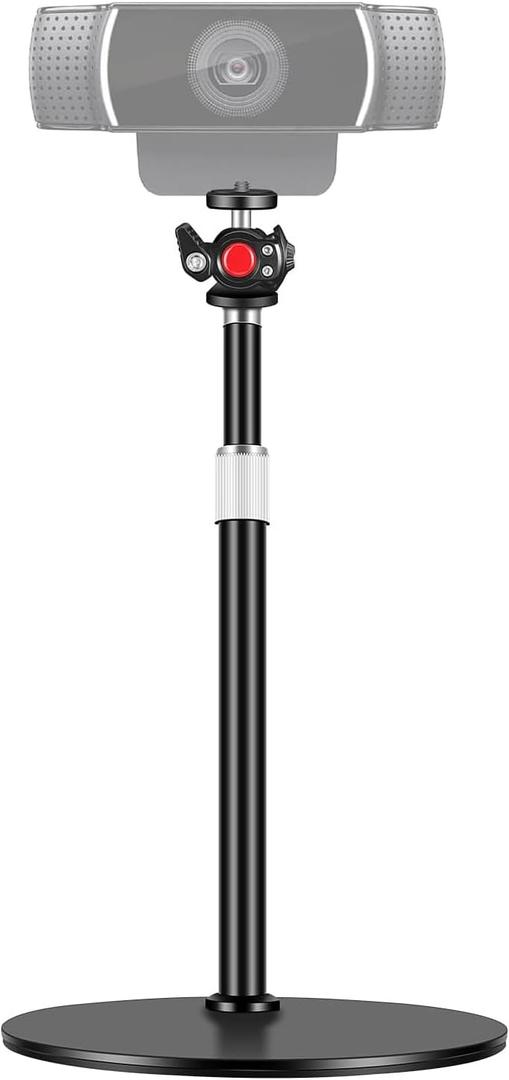 Nycetek Webcam Tripod Stand for Desk: Webcam Stand for Logitech Brio | C920 | C922 | 301 300 | - Height & Angle Adjustable Desktop Tripod for Light & 1/4" Thread for Live Streaming | Video Calling