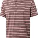 MICHEL ROUEN Mens Polo Shirts Heather Jacquard/Print/Striped Performance Moisture-Wicking Casual Collared Golf Shirts for Men (L)