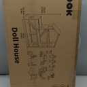 OOOK Wooden Dollhouse for Kids, Doll House with Simulated Luxury Furniture Set, Dollhouse Playset for Girls Toddlers (Including 4 Family Dolls and a Dog)