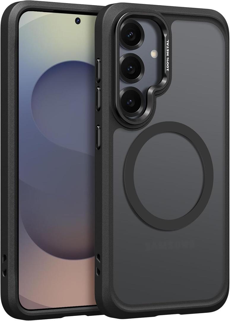 Rayboen for Magnetic Samsung Galaxy S25 Plus Case, Compatible with MagSafe, Military Grade Drop Protection, Shockproof Bumper with Anti-Scratch Hard PC Back Phone Cover for Galaxy S25+, Matte Black