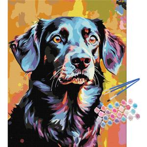 TOCARE Black Labrador Paint by Numbers Kit for Adults, Dog Paint by Number Adult Canvas,Adults' Paint-by-Number Kits for Dog Lovers 16x20inch (Without Framed)
