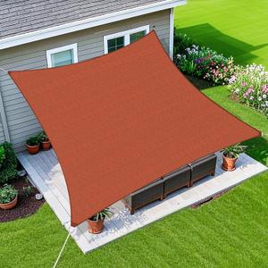 Sun Shade Sail 16'X20' Curved Edge Outdoor Shade Canopy Rust Red Breathable 95% UV Block Shade Cloth for Patio Garden Backyard