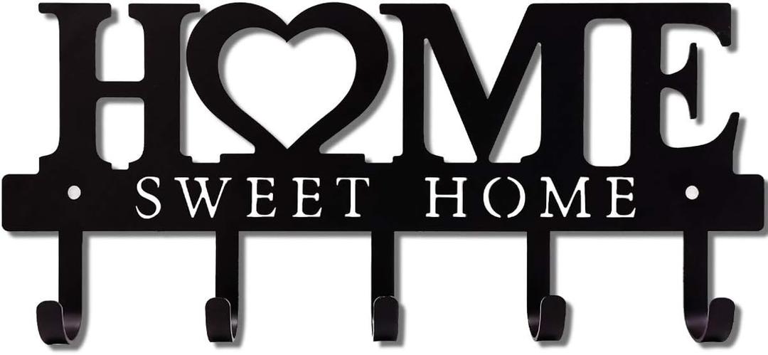 WIPHANY Metal Key Holder Hooks Organizer Rack 5.9x13 inches Wall Mounted Decor for Entryway Front Door Kitchen Hallway Garage Mudroom Office with Screws and Anchors