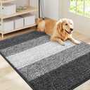 Smiry Dog Door Mat for Muddy Paws, Absorbs Moisture and Dirt, Low-Profile Entryway Mat with Non-Slip Backing, Entry Indoor Outdoor Doormat for Inside Floor (40x32 Inches, Grey) 