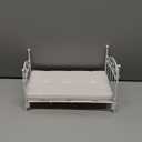 Dollhouse Miniature 1:12 Scale White Double BED with Mattress T5028 by Town Square