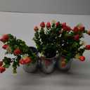 3 Pack Strawberry Mason Jar Table Centerpiece, Artificial Strawberry Home Centerpieces Fake Strawberry Daisy Plants with Faux Leaves for Summer Farmhouse Wedding Decor, Tiered Tray Tabletop Display
