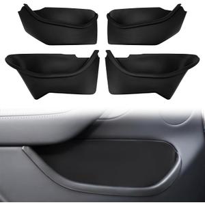 PSLER 4pcs Door Pocket Liners Front & Rear Door for 2025 2026 Refresh Tesla Model Y Juniper, Car Door Side Organizer Tray Mat All-Inclusive