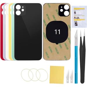 UooFide Back Cover Glass Replacement Compatible with iPhone 11 6.1-Inches All Carriers with Repair Tool Set (Black)