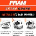 FRAM Extra Guard CA8475 Replacement Engine Air Filter for Select Acura and Honda Models, Provides Up to 12 Months or 12,000 Miles Filter Protection (One Size)