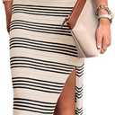 BTFBM Womens Sleeveless Summer Dresses 2025 Crew Neck Casual Sundress Hollow Out Side Slit Bodycon Knit Long Tank Dress (Small, Apricot)