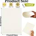 100 Sheets White Cardstock - 11x17, Heavyweight, 110 lb, 300 GSM for DIY Crafts, Invitations, Business Cards