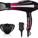 Hair Dryer Professional Blow Dryer Negative Ions 3500W Powerful Fast Drying Low Noise Long Cord Quick Dryer with Nozzle and Diffuser Hair Blow Dryer with 2 Speed and 3 Heat Settings (Purple)