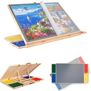 2000 Pieces Tilting & Rotating Puzzle Board with 4 Sorting Drawers, 40"x29"