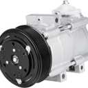 AC Compressor with Clutch for Ford F-250 350 450 550 Super Duty 5.4L 1999-2001, 6.0L 2003-2007, 6.8L 1999-2003, Excursion 5.4L 6.0L 2003-2005, F53 6.8L/LCF 4.5L/Lobo