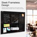 24" x 18" Magnetic Black Tempered Glass Whiteboard, Frameless Wall Mounted Dry Erase Board, No Ghosting, with Markers & Magnets for Office, Kitchen & Classroom
