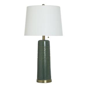 LAGRANGE GREEN | Ceramic Body Table Lamp | 30in ht | 100 Watts