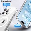5 x Meifigno Designed for iPhone 16 Pro Case 6.3 inch, Compatible with MagSafe, Military-Grade Protection, Hard PC Back with Soft Edges Magnetic Phone Case Designed for iPhone 16 pro, Crystal Clear