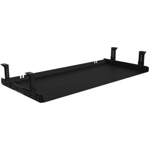 FRMSAET Under Desk Keyboard Tray Heavy-Duty All-Metal Material 20/24/30 inches Platform Computer Drawer Organizer Home Office Kitchen Bedroom Garage Storage Tool - Easy to Install.(30 inches, Black) (Large)