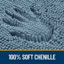 OLANLY Bathroom Runner Rugs 70x24, Soft Absorbent Chenille Bath Rugs, Rubber Backing Quick Dry, Machine Washable Long Bath Mats for Bathroom Floor, Tub and Shower, Home Decor Accessories, Airy Blue