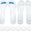 Haysandy 2 Pairs High Heel Cushion Inserts Women and 6 Pcs Gel Heel Pads, 3/4 Insoles Transparent Shoe Fillers Clear Gel Shoe Inserts for Women Self Adhesive Soft Silicone for Ladies Sandals(Fresh)