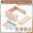 Blulu 1 Set 3" Newel Post Mounting Kit 4 Pcs L Bracket Post Fasteners with 4 Pcs Maple Wood Skirt Trim and Screws for Square Newels Fastening Handrails Railings Balustrades to Stairs and Floors