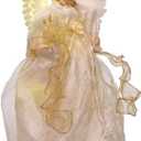 Kurt S. Adler, Inc. UL2173LED Kurt Adler 14" Fiber Optic Ivory & Gold Animated LED Angel Treetop