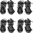 QWORK Gunite Spiked Shoes With 3/4 Short Spikes Perfect For Epoxy Floor, Overlays, Cover Installation, Green Color (Pair) (Black)