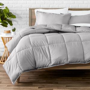 Bare Home Comforter Set - Full Size - Ultra-Soft - Goose Down Alternative - Premium 1800 Series - All Season Warmth (Full, Light Grey)