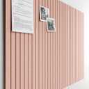 Bumusty Large Cork Board Alternative-47 x35 Felt Bulletin Board Tiles, with 30 Pushpins, 70 Adhesive Tabs, 12-Pack Slat Wall Paneling, Cork Boards for Office Push Pin Board Felt Board-Coral