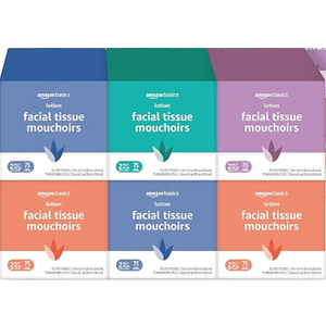 Amazon Basics Facial Tissue, 2-Ply, 160 Tissues per Box, 6 Boxes (960 total) 