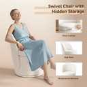 MALOL Swivel Accent Chair, 360° Swivel Chair with Hidden Storage, Modern Small Barrel Swivel Armchair for Living Room/Bedroom, Beige