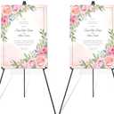Easel Stand for Wedding Sign & Poster 63'' Easels for Display Portable Art Easel for Floor Adjustable Metal Easel Black 2 Pack