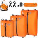ESCRODOI 3 Pack Vacuum Bags for Travel with Pump, 3-Size Set Reusable Vacuum Compression Bags for Luggage, Space Saver IP67 Waterproof Vacuum Packing Cubes for Suitcase&Backpack, Orange