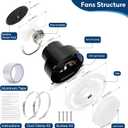 V2244-50 7 Inch Mobile Home Bathroom Exhaust Fan with E26 Light Socket