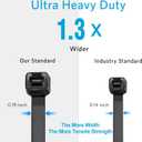 Zip Ties 18 inch (100 Pack), Black, 60lb Tensile Strength, UV Resistant Cable Ties for indoor and outdoor use, by Tantti Supply