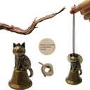 NIXUGUANG Brass Cat Wind Chime - Small Unique Outdoor Wind Chimes, Cat-Themed Garden & Porch Decor, Gift for Cat Lovers Women, Memorial Remembrance Ornaments (Type B)
