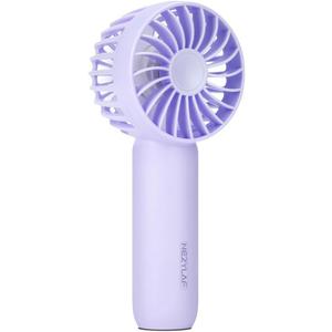 Nezylaf Mini Handheld Fan, Portable Fan Rechargeable with 3 Speeds, Travel Essential Summer Accessory for Women: Hand fan for, Makeup, Eyelash, and Face Cooling (Purple)