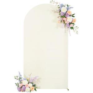 Ivory Arch Backdrop Cover for Wedding, 7.2FT Ivory Arch Cover Stretchy Backdrops, Double-Sided Arch Stand Covers for Wedding Ceremony, Baby Shower, Birthday Party Decoration
