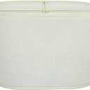 Aspen Creative 37051A Transitional Oval Hardback Shaped Spider Construction Lamp Shade in Off-White Linen Fabric, 16 1/2" wide (9 1/2" + 16 1/2") x (9 1/2" +x 16 1/2") x 11"