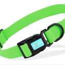 2 x Waterproof Dog Collars,Easy Clean Collar,Adjustable Dog Collars for Small,Medium, Large Dogs(Green, M)