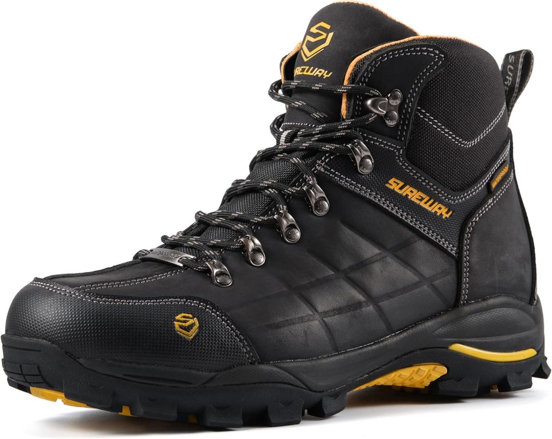 SUREWAY Men's 6" Soft/Steel Toe Heavy Duty Waterproof Work Boot - Leather,Lace Up,Oil/Slip Resistant Dual-Density Comfortable EH Construction Industrial Ankle Safety Men Work Boots,Roofing, Hunting (10) SUREWAY Men's 6" Soft/Steel Toe Heavy Duty Waterproof Work Boot - Leather,Lace Up,Oil/Slip Resistant Dual-Density Comfortable EH Construction Industrial Ankle Safety Men Work Boots,Roofing, Hunting (10)